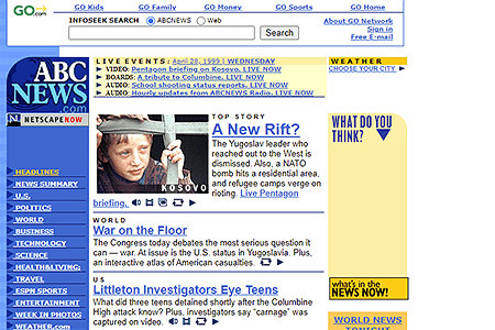 ABC News website in 1999