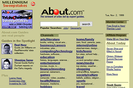 About.com website in 1999