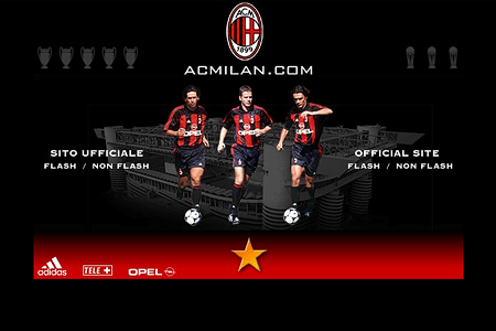 A.C. Milan website in 2000