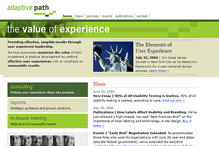 Adaptive Path website in 2004