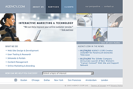 Agency.com website in 2003