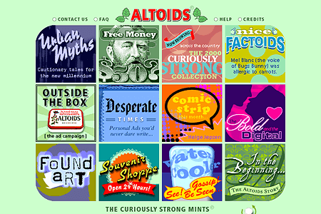 Altoids website in 1999