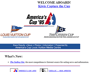 America’s Cup 95 website in 1995
