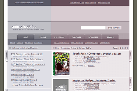 AnimatedBliss website in 2005