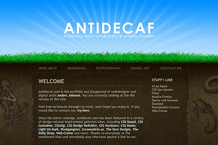 Antidecaf website in 2007