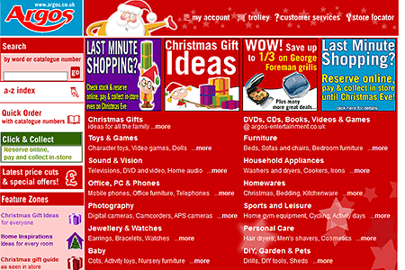 Argos website in 2003