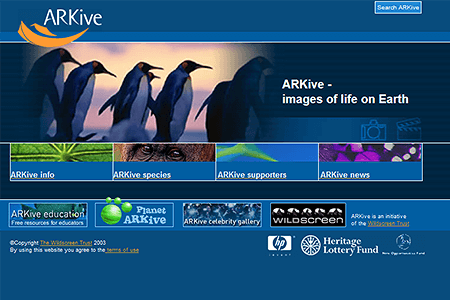 ARKive website in 2003
