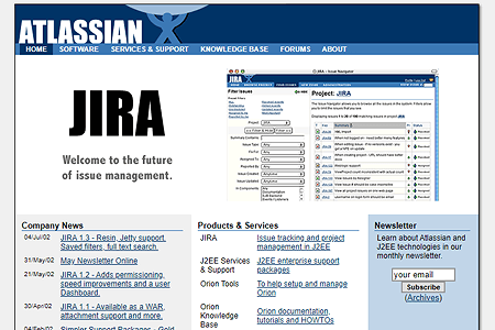 Atlassian website in 2002