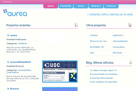 Aurea website in 2006