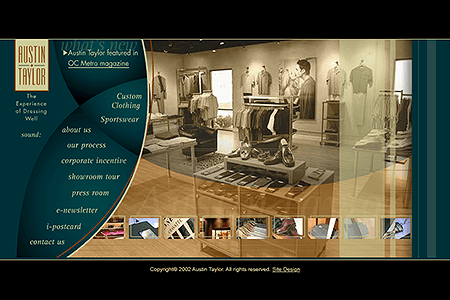 Austin Taylor Custom Wardrobe Design flash website in 2002