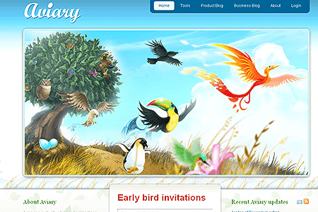 Aviary website in 2007