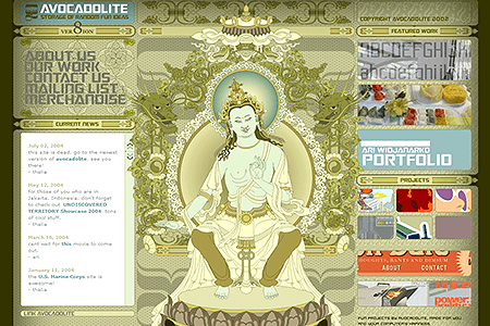 Avocadolite website in 2004