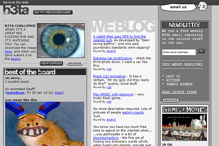 B3TA website in 2002