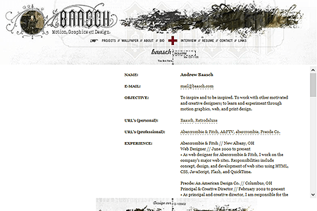 Baasch website in 2003