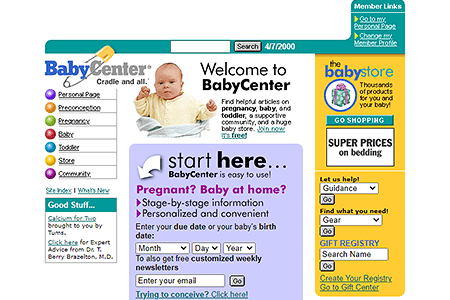 BabyCenter website in 2000