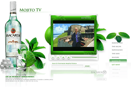 Bacardi Mojito flash website in 2005