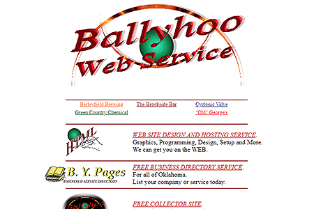 Ballyhoo Web Service website in 1995
