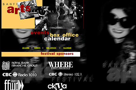 Banff Arts Festival website in 1997