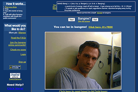 Bangme website in 2002