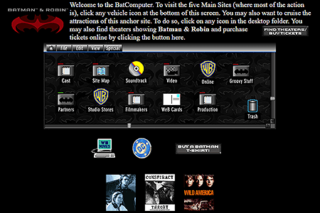 Batman & Robin website in 1997