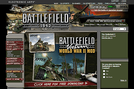 Battlefield 1942 website in 2006
