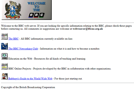 BBC website in 1998