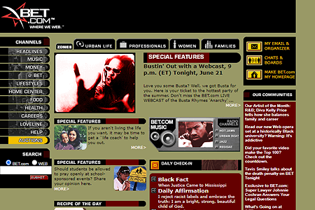 BET website in 2000
