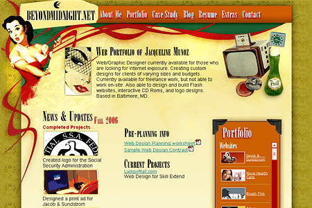 BeyondMidnight website in 2006
