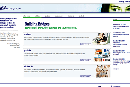 Blast Design Studio website in 2003