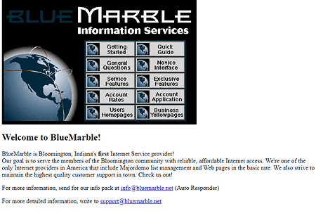 BlueMarble website in 1995