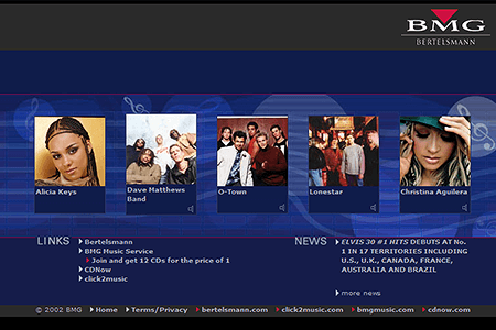 BMG.com website in 2002