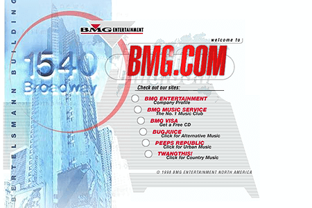 BMG.com website in 1998