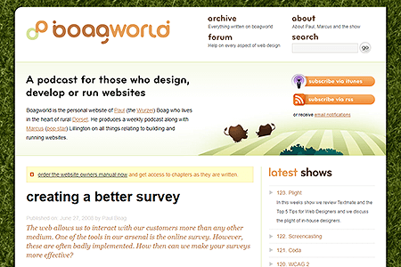 Boagworld website in 2008