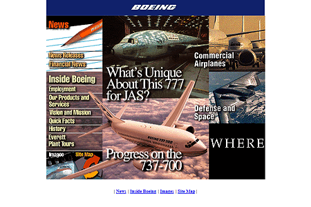 Boeing website in 1996