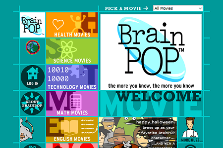 BrainPOP flash website in 2000