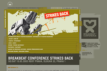 Breakbeat Conference website in 2003