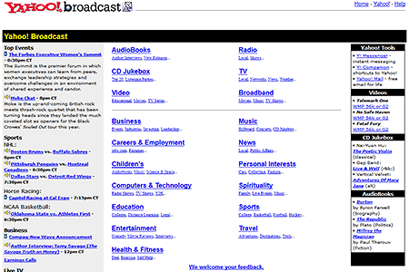 Broadcast website in 1999
