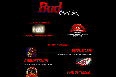 Budweiser website in 1996