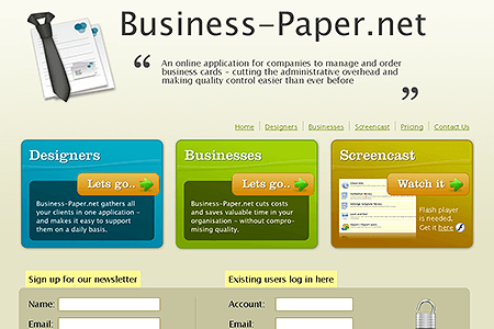 Business-Paper.net website in 2007