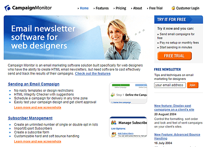 Campaign Monitor website in 2004