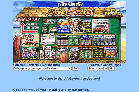 Candystand website in 1998