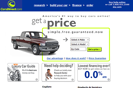 CarsDirect.com website in 2001