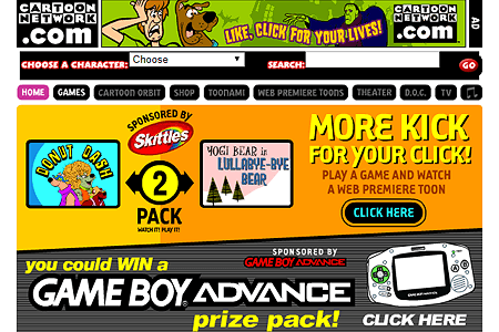 Cartoon Network website in 2001