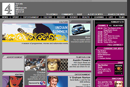 Channel4 website in 2002