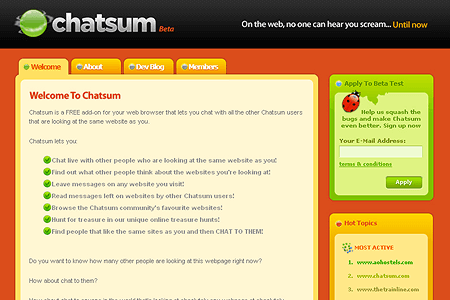 Chatsum website in 2006