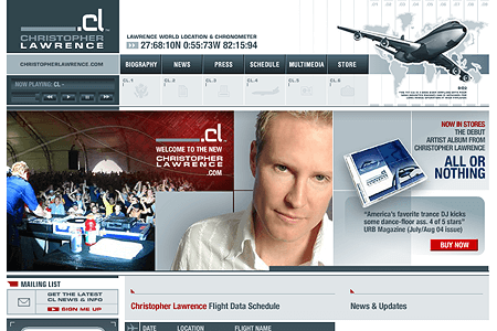 Christopher Lawrence flash website in 2004