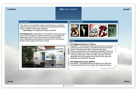 CIS Hollywood website in 2004