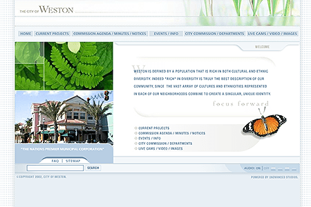 City of Weston website in 2002