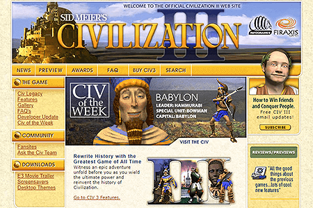 Civilization website III in 2001