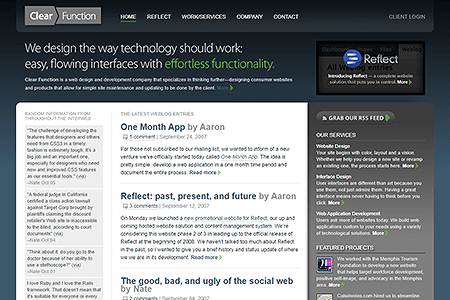 Clear Function website in 2007